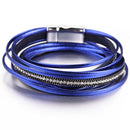 PULSEIRA DE COURO COM BRILHANTES TREND.