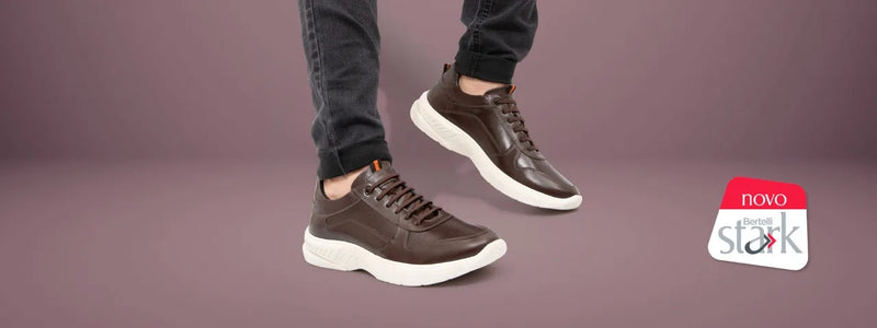Sapatenis Masculino de Luxo Tênis Casual Calce Fácil Elástico Sola Alta Couro Confortável
