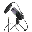 MICROFONE PROFISSIONAL PARA GRAVAÇÃO ANEL LUMINOSO.